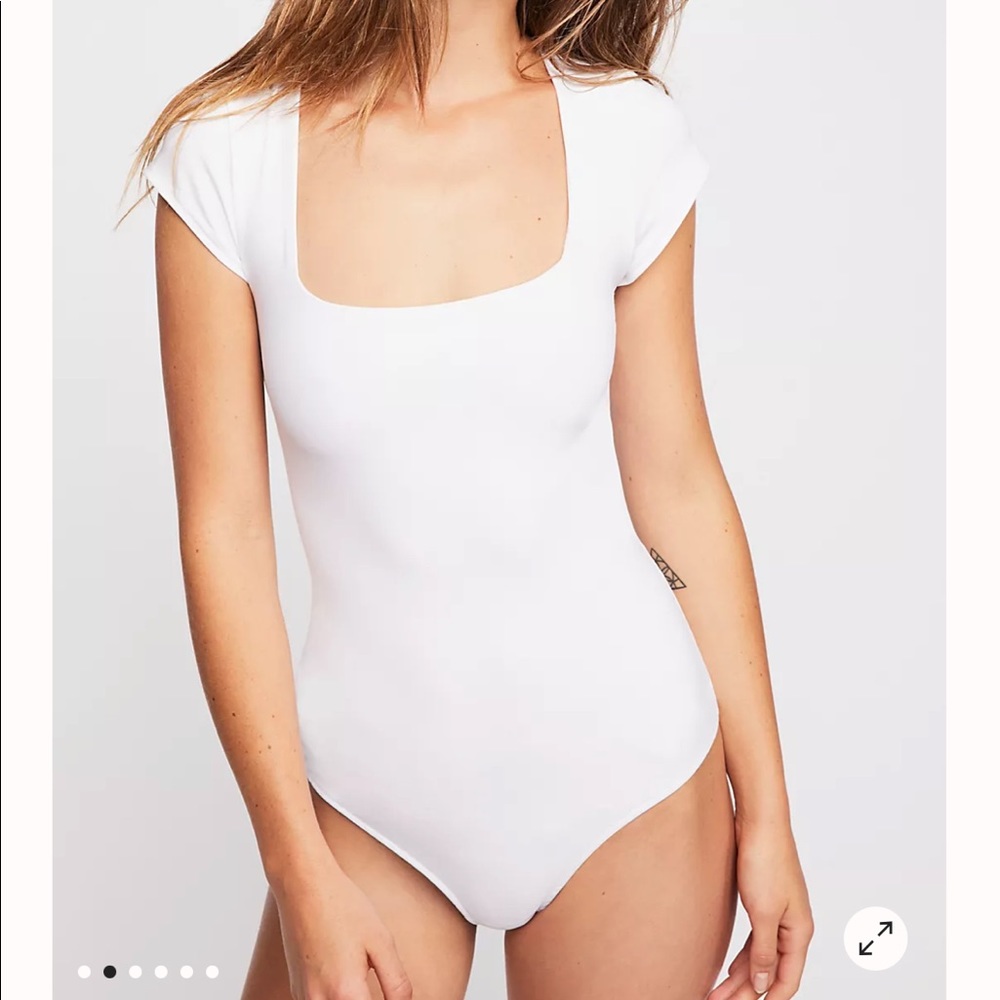 Free People white square neck bodysuit size small